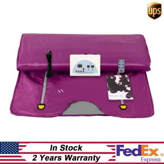 Shzicmy 2 Zone Far Infrared Sauna Blanket Digital Controller Slimming Detox Spa Remote