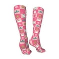 thumbnail image 3 of KLL Pink Christmas Cheer Print Cool Socks Men's Women's Crew Socks Funny Crazy Novelty Stockings, 3 of 8