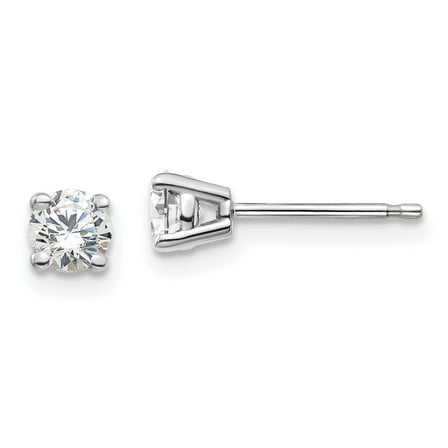 14k White Gold 1/2 carat total weight Round SI1/SI2 G H I Lab Grown Diamond 4 Prong Stud Post Earrings 14k White Gold Earrings