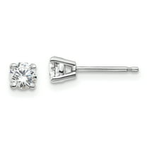 14k White Gold 1/2 carat total weight Round SI1/SI2 G H I Lab Grown Diamond 4 Prong Stud Post Earrings 14k White Gold Earrings