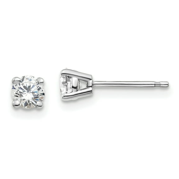 14k White Gold 1/2 carat total weight Round SI1/SI2 G H I Lab Grown Diamond 4 Prong Stud Post Earrings 14k White Gold Earrings