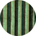 thumbnail image 1 of Ahgly Company Indoor Round Abstract Turquoise Blue Modern Area Rugs, 7' Round, 1 of 4