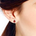 thumbnail image 5 of Vintage Framed Teardrop Reconstructed Red Coral Sterling Silver Post Earrings, 5 of 5