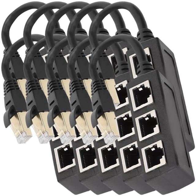 Divisor RJ45 NetDiverge 10Pzas 1-3 hasta 100Mbps Interior Negro Plástico y metal