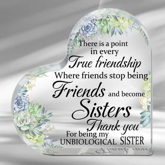Friends Gifts for Women Friendship Bestie Plaque Graduation Best Flower Sister Birthday Thank You Gift for Female Acrylic Friendship
