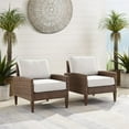 thumbnail image 2 of Crosley Furniture Capella Rattan & Fabric Patio Chair in Brown/Cream (Set of 2), 2 of 6