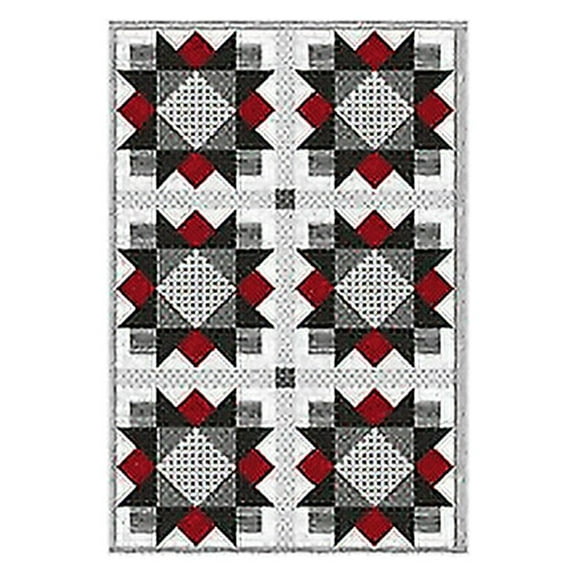 Star Flowers Lap Quilt Pattern Using Strips -From: Castille ja Cotton