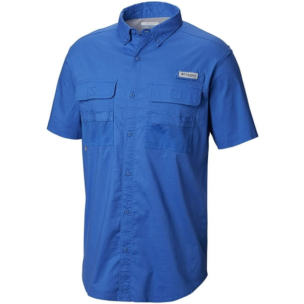 Columbia Men's Half Moon Short Sleeve Shirt,Vivid Blue,Medium