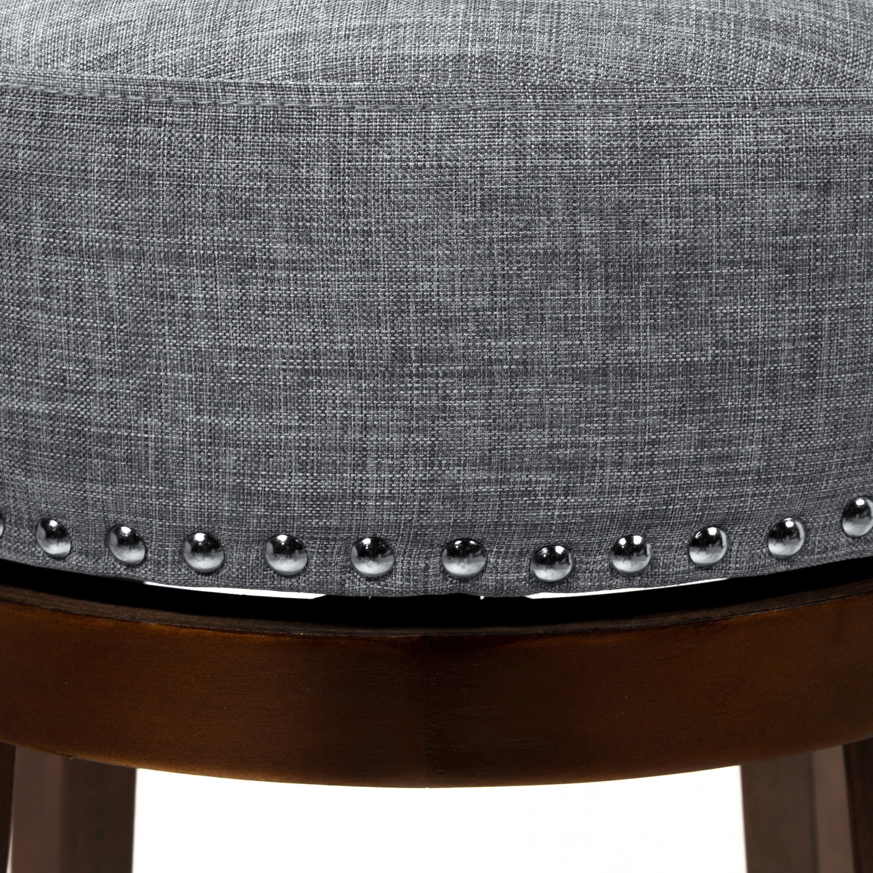 Furniture of America Jensen Swivel Bar Stools - Set of 2, 24", Light Gray