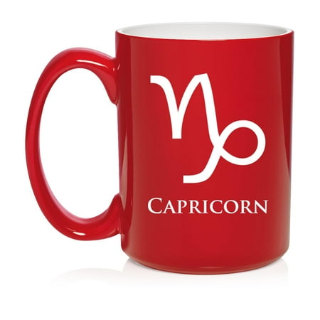 

Capricorn Zodiac Horoscope Ceramic Coffee Mug Tea Cup Gift (15oz Red)