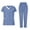 Blue, variant on Xfvqtps Scrubs Set for Women V-Neck Stretch Scrub Top and Elastic Waist Pants with Multi Pockets Anti Wrinkle Soft Nursing Uniform Set Clinic Carer Tunic Uniform Set Mint Green