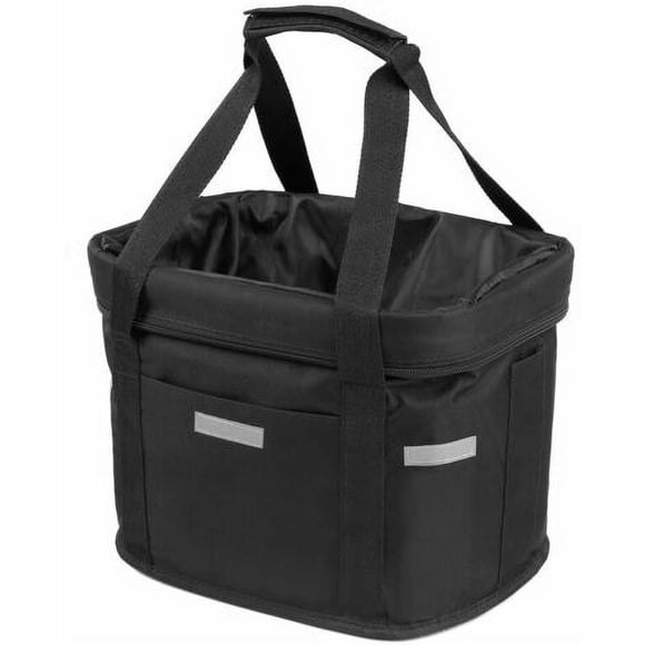Bicycle Front Basket Removable Waterproof Bike Handlebar Basket Pet Carrier Frame Bag 34 x 24 x 24.5cm Black
