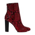 thumbnail image 3 of Aqua Womens Soren Leather Block Heel Ankle Boots Red 8 Medium (B,M), 3 of 3