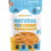 HotSpot Pets Natural Beef Tendon Chews for Dogs - 8 Inch Free-Range Grass-Fed USDA Beef - Made in USA (1 Pound)