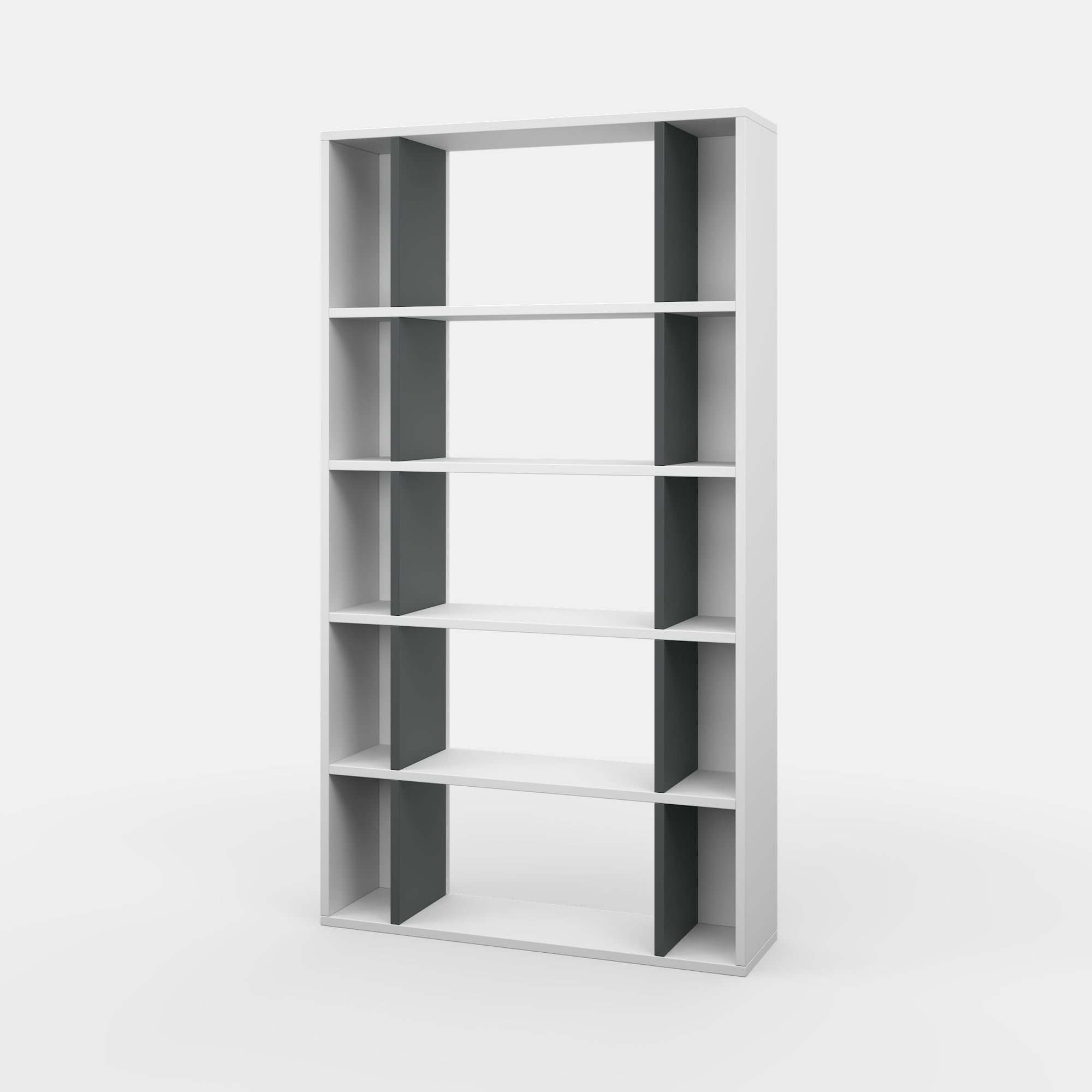 Ada Home Decor Sanborn Multiple Tier Open Shelf Modern Bookcase, Anthracite/White