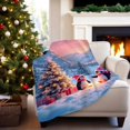 thumbnail image 2 of Manta Navideña Manta Navideña Con Pingüinos Manta Navideña De Invierno Manta Suave Informal Manta Cálida Para La Siesta Manta Navideña Con Gorro De Papá Noel (150 X 100 Cm), 2 of 5