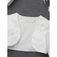 thumbnail image 5 of iiniim Girls Long Sleeve Flower Adorned Bolero Shrug Wedding Flower Girls First Communion Cardigan, 5 of 7