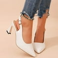 thumbnail image 4 of Mepaouo Women's Slingback Kitten Heels Closed Pointed Toe Stiletto Wedding Party Dress Pumps Shoes, 4 of 7