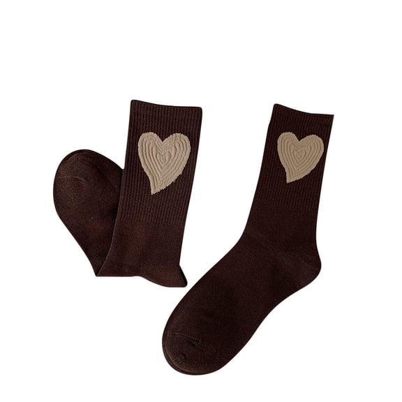 Babcutegg Womens Socks Crew Socks Lightweight Graphic Pattern Keep Warm Footwear for Women Coffee Size Free Size