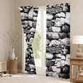 thumbnail image 3 of Feelyou Black Grey Stone Curtains Pack of 2 (52x84 Each), Art Abstract Window Curtains, 3 of 6