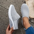 thumbnail image 2 of Domuza Womens Orthopedic Shoes with Arch Support Air-Cushion Slip-On Walking Shoe Summer Breathable Lightweight Open Back Shoes Comfortable Closed Toe Mules Light Gray 7（EU-38）, 2 of 6