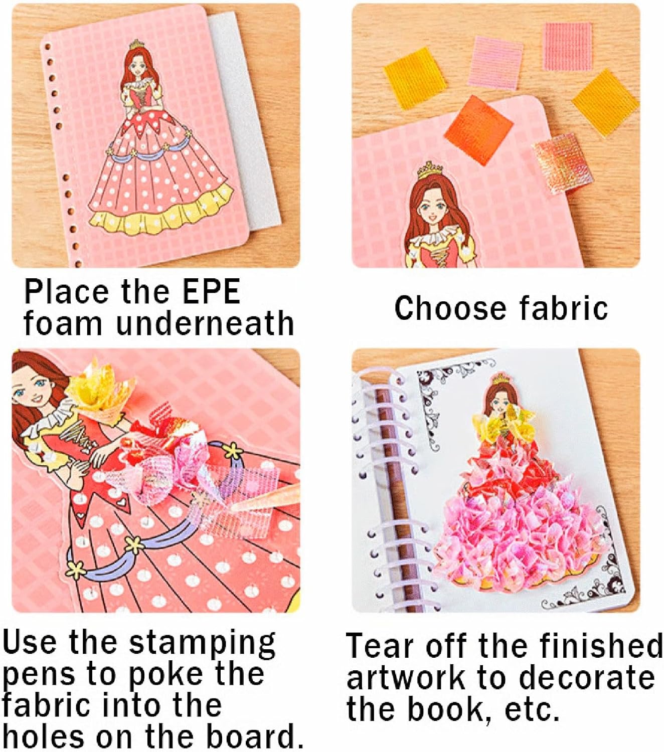 8-in-1 Magic Princess Craft Set, Magic Princess Crafts, DIY Activity with Princesses Stickers, Foil Crafts Art Fun & Gem Painting for Boys & Girls Ages 4-8