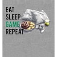 thumbnail image 5 of Eat, Sleep, Game, Repeat Youth Heather Gray Long Sleeve Hoodie-Small, 5 of 6