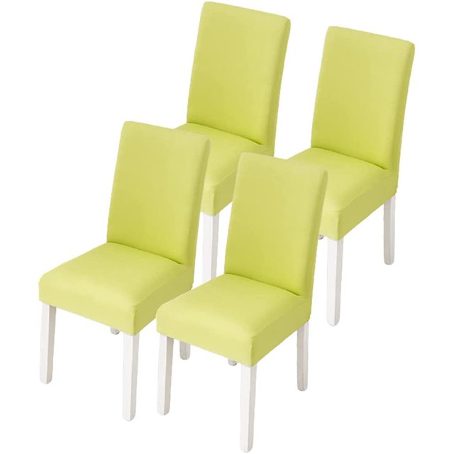 CANDeal 4PCS Dining Room Chair Covers Slipcovers Set, Spandex Fabric Fit Stretch Removable Washable Short Kitchen Chair Covers Protector for Dining Room, Hotel
