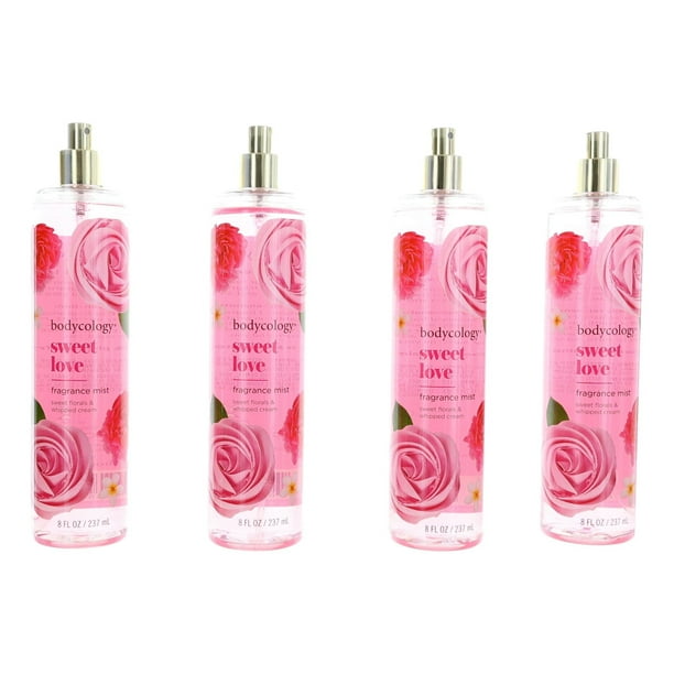 Fragrance Mist Bodycology Sweet Love, 240 ml, para mujer (paquete de 4)