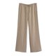 thumbnail image 5 of Blusa de manga larga con cuello con muescas para mujer, traje informal liso con cordones, Pantalones rectos, holgado, a la moda, primavera, 2024, 5 of 5