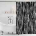 thumbnail image 2 of Black Striped Shower Curtain Set - Small 36" x 72" Washable Bathtub Curtain with 12 Hooks, Retro Wave Lines Texture Simple Waterproof Fabric Stall Shower Curtains for Bathroom/Bathtub Décor, 2 of 6