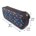 thumbnail image 3 of Lsque Dinosaur Flowers Printed Big Capacity PU Leather Pencil Case Large Pencil Pouch Stationery Pen Bag Pencil Holder for Teen, 3 of 6