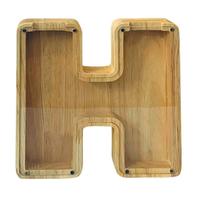 Boîte de Rangement en Bois pour Lettres Anglaises, Verre Transparent