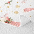 thumbnail image 5 of Manfei Festive Reindeer Bed Spread Queen,Traditional Christmas Ball Queen Coverlet Set,Light Pink,3-Piece,1 Quilt and 2 Pillowcases, 5 of 7