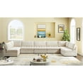 thumbnail image 4 of Meridian Furniture Jacob Sectionnel Modulaire en Velours Crème, 4 of 5
