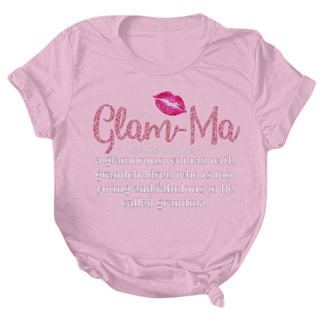 Hyknon Hauts pour Femmes Été Amoureux T-shirt Imprimé Col Rond Manches Courtes Haut Doux Pull Polyvalent pour Sortir