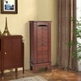 Costway Wooden Jewelry Mirror Armoire Storage Box Chest Stand
