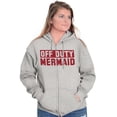 thumbnail image 5 of Off Duty Mermaid Funny Beach Swim Zip Hoodie Sweatshirt Women Brisco Brands M, 5 of 5