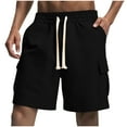 thumbnail image 2 of Dxzfnsa Men's Casual Cargo Shorts Elastic Waist Drawstring Hiking Shorts for Work Athletic Travel Outdoor with Multi Pockets S-3XL, 2 of 9