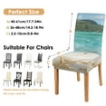 thumbnail image 6 of Seashells and Sand Inspired Dining Chair Covers Set of 4, Stretch Washable Polyester Kitchen Slipcovers, Removable Seat Protector for Coastal or Vintage Decor, 6 of 7