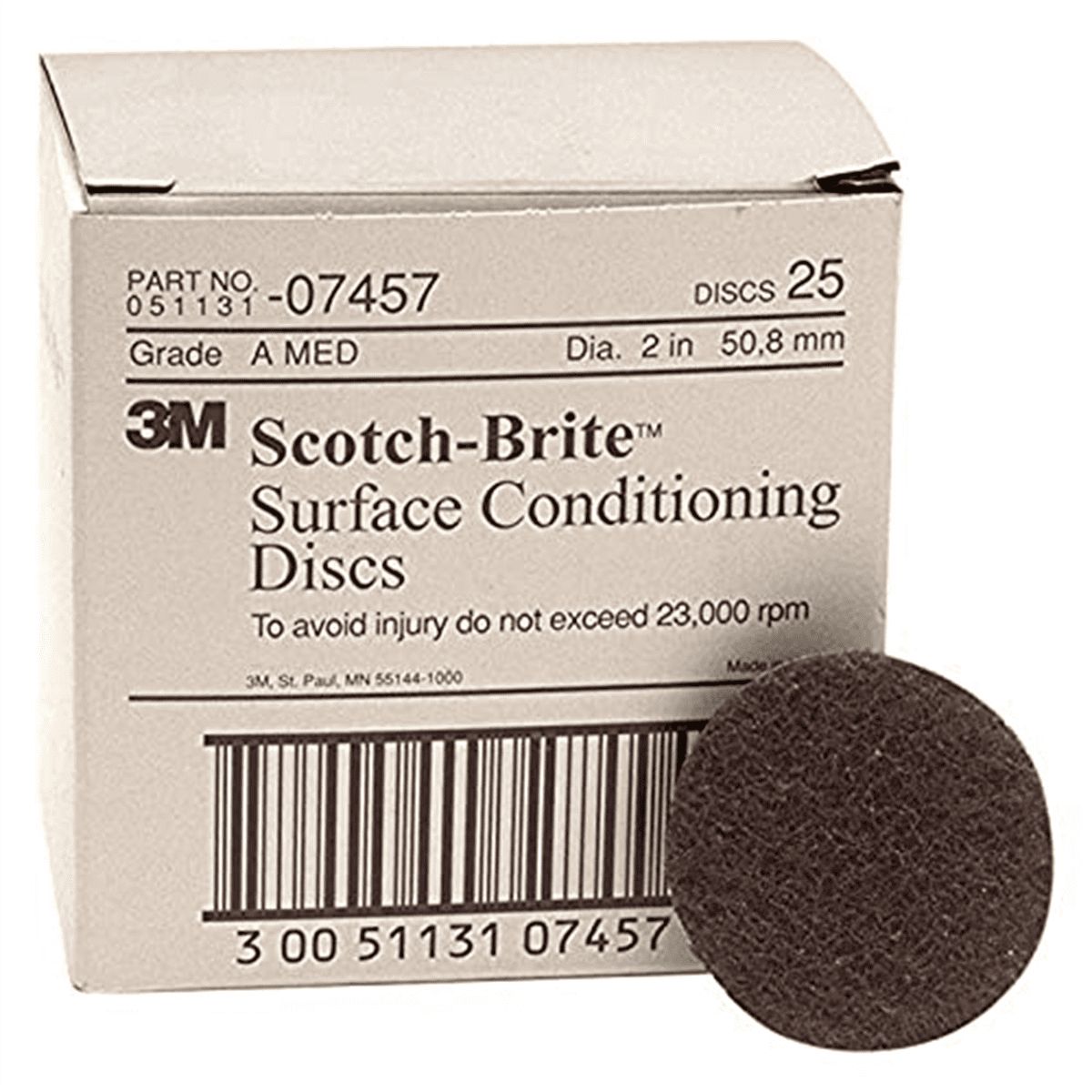 3M 2"MEDIUM DK (25) Hook and Loop