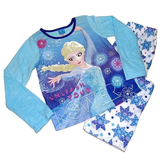 Disney Frozen Elsa Unleash Your Power Fleece Pajama Set, Size Large 10-12