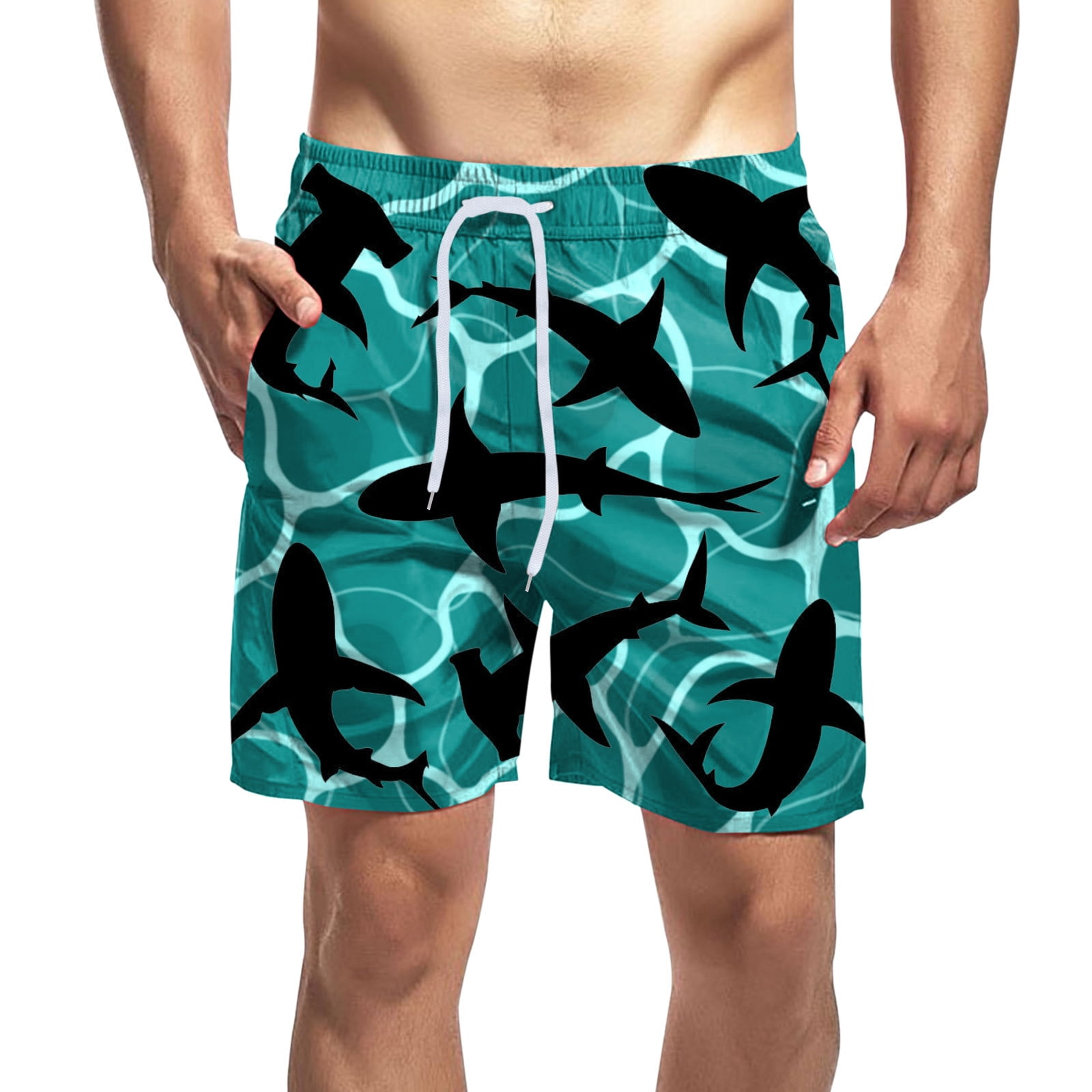 LBECLEY Mens Board Shorts Size 46 Men's Summer Printed Beach Shorts ...