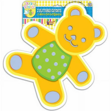 BABY-GLITTER CUTOUT-TEDDY BEAR 12 PACK