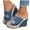 Blue, variant on Women's Buckle Strap Denim Platform Wedge Sandals Shoes Lightweight Open Toe Dress Shoes Comfortable Non Slip Beach Sandal Blue Size 8.5