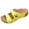 thumbnail image 6 of Dakaela Orthopedic Wedge Sandals Womens 2026 Cutout Summer Casual Slides with Arch Support Slip on Slippers for Beach Vacation Walking Yellow 7.5, 6 of 7
