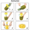 thumbnail image 3 of Pineapple Corer, Stainless Steel 3-In-1 Pineapple Peeler Slicer Tool Detachable Wedge For Home And Kitchen, 3 of 5