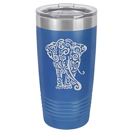 

Tumbler Stainless Steel Vacuum Insulated Travel Mug Tribal Elephant (Blue 20 oz)