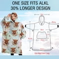 thumbnail image 4 of Oversized Wearable Blanket Hoodie,Colorful Highland Cow Flower Pattern Sherpa Blanket Hoodie with Super Pockets,Super Warm Fuzzy Pullover for Women & Men, 4 of 6