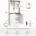 thumbnail image 2 of Artswish 69" Kitchen Pantry Cabinet with Power Outlets & Microwave Countertop, Freestanding Hutch Storage Cabinet,Kitchen Hutch Cabinets, Coffee Hutchs for Dining, Living Room, White Walnut, 2 of 8